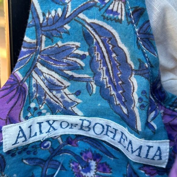 Alix Of Bohemia Blue and Purple Puff Sleeve Sundress - Picture 7 of 9